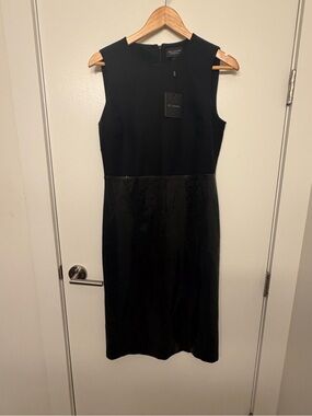 St. John Black Sleeveless Dress size 4 nwt